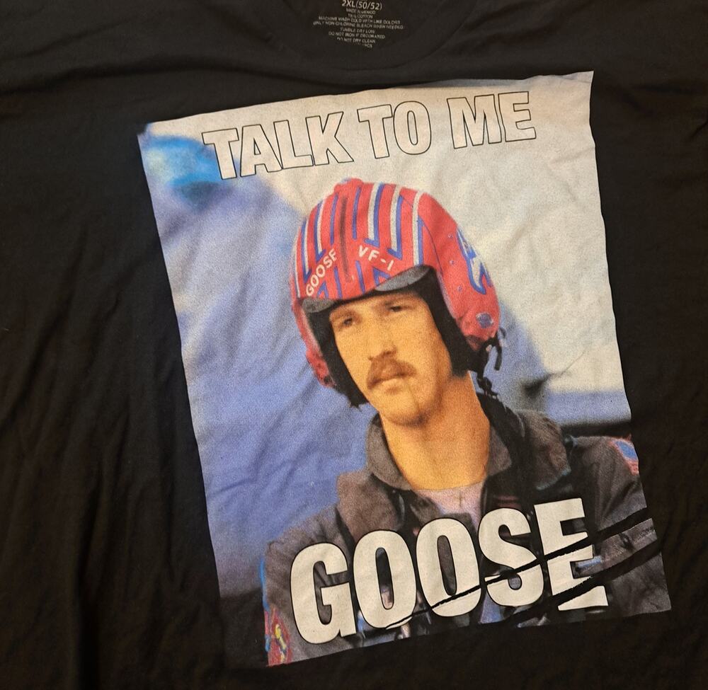 Top Gun Paramount Talk To Me Goose Graphic Tee Black T-Shirt Mens XXL 2XL 2020